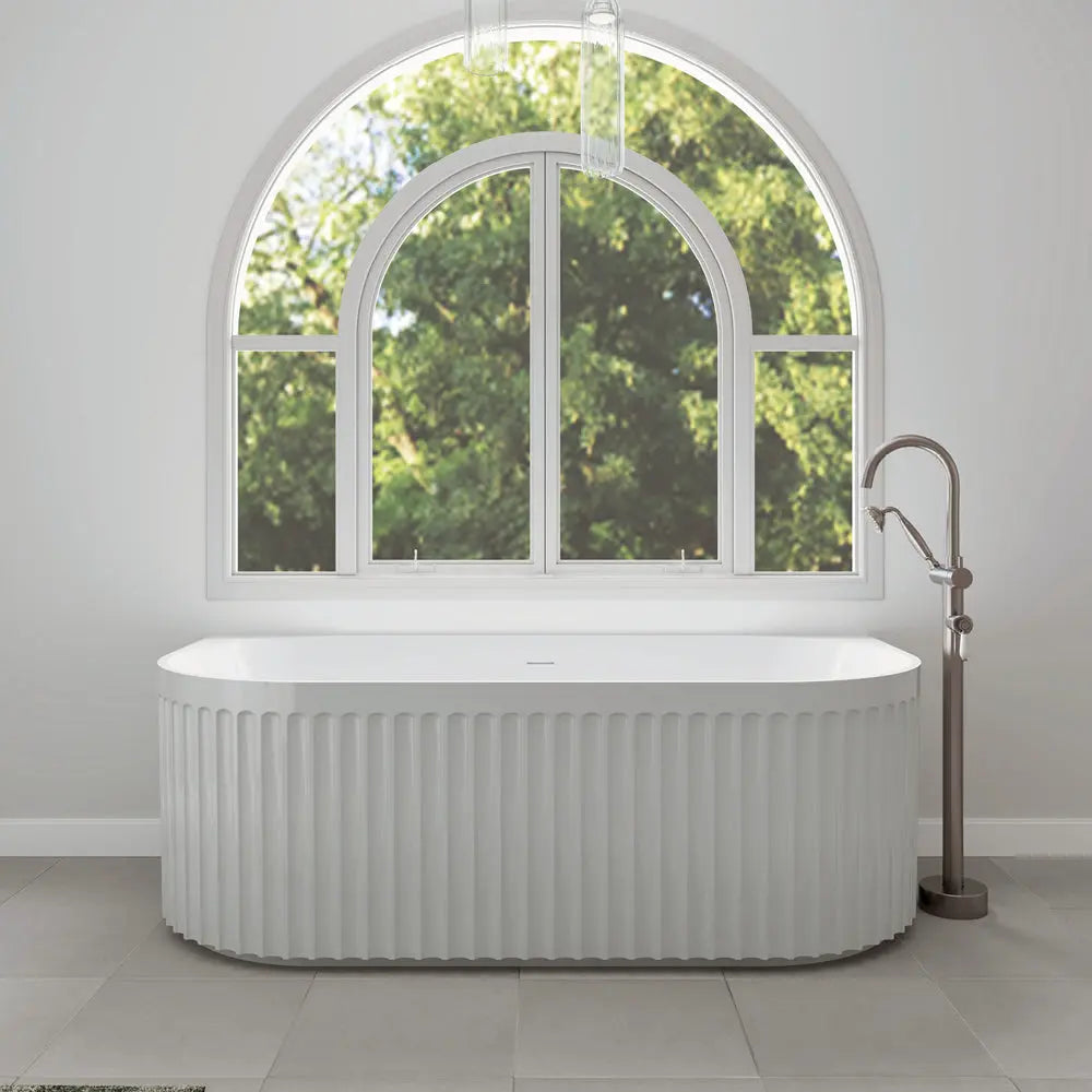 Eleanor Fluted Acrylic Back to wall Bath 1500/1700mm Fienza