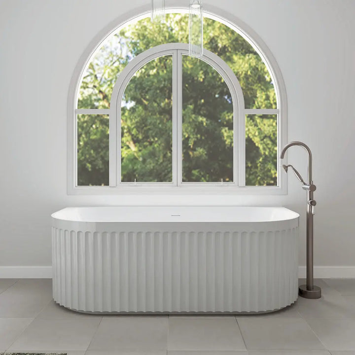 Eleanor Fluted Acrylic Back to wall Bath 1500/1700mm Fienza