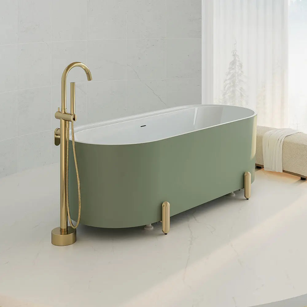 Aluca Freestanding with Legs, 1500mm &amp; 1700mm Olive Fienza
