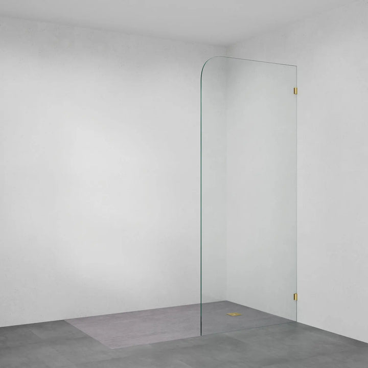 Frameless 918B Rounded Shower Panel CLEAR Glass Cortani