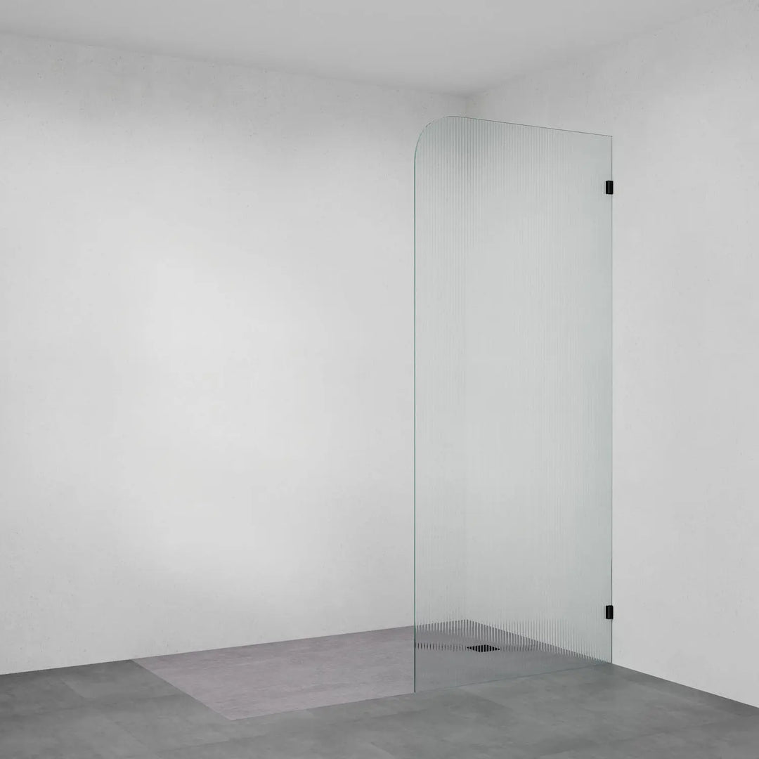Frameless 918B Rounded Shower Panel REEDED Glass Cortani