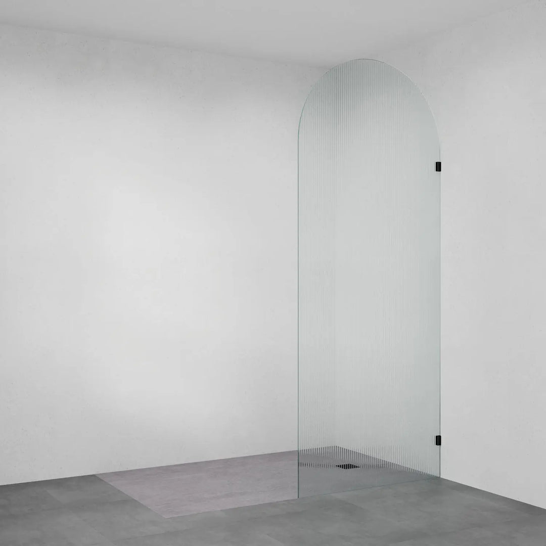 Frameless 919B Arch Shower Panel REEDED Glass Cortani