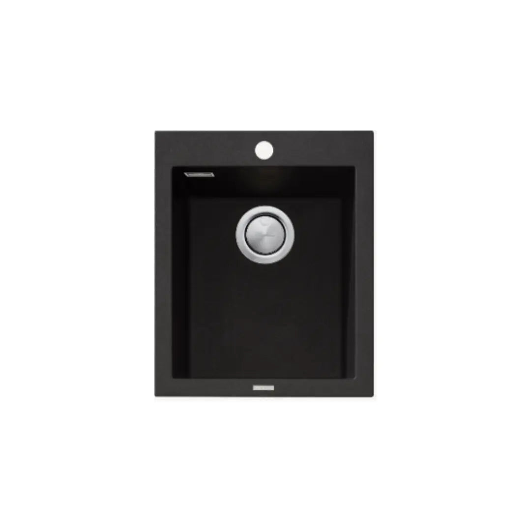 Santorini Black Standard Bowl Topmount Sink with overflow Oliveri