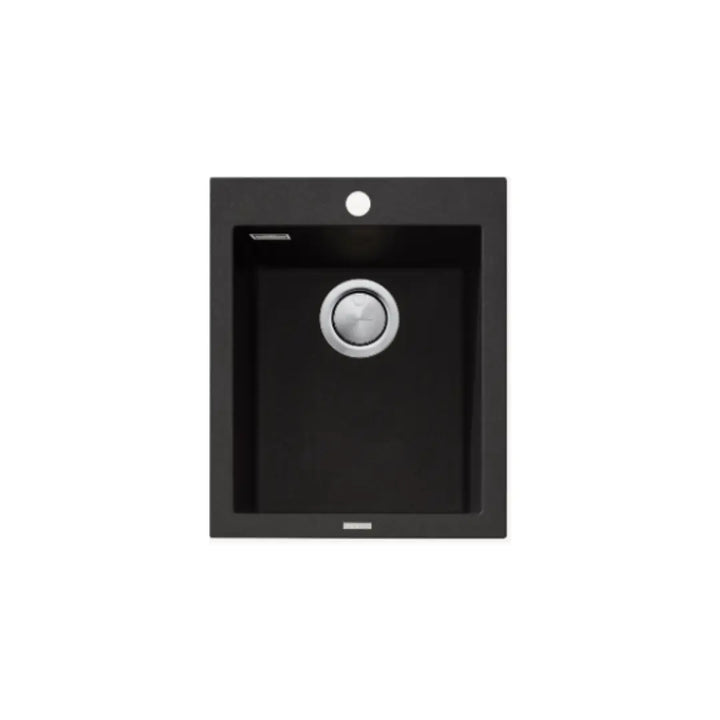 Santorini Black Standard Bowl Topmount Sink with overflow Oliveri