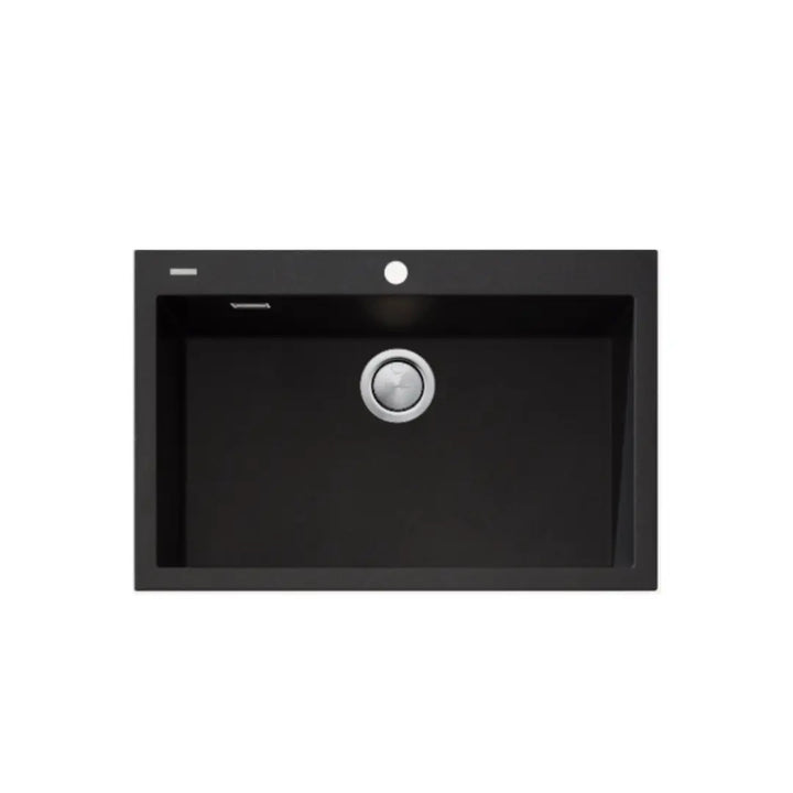 Santorini Black Mega Bowl Topmount Sink with overflow Oliveri