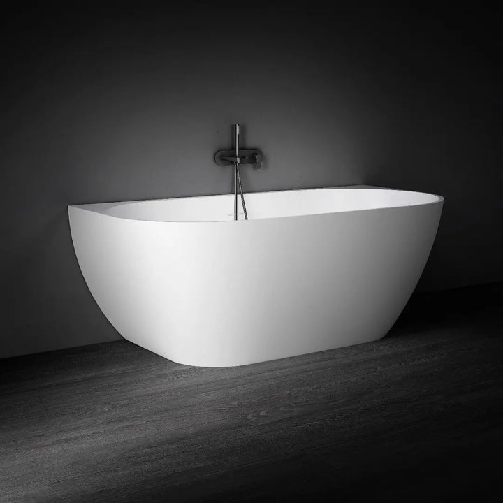 Bianca Freestanding Stone Back to wall Bath 1500mm with overflow Kaskade Stone