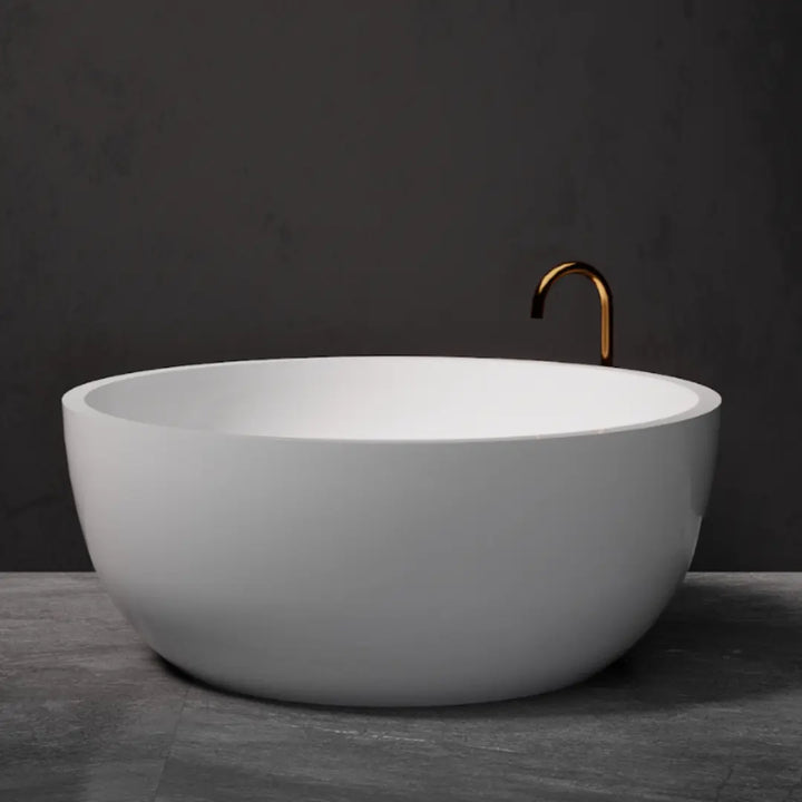 Romeo ROUND Stone Freestanding Bath 1350mm | 1500mm - various finishes PIETRA BIANCA