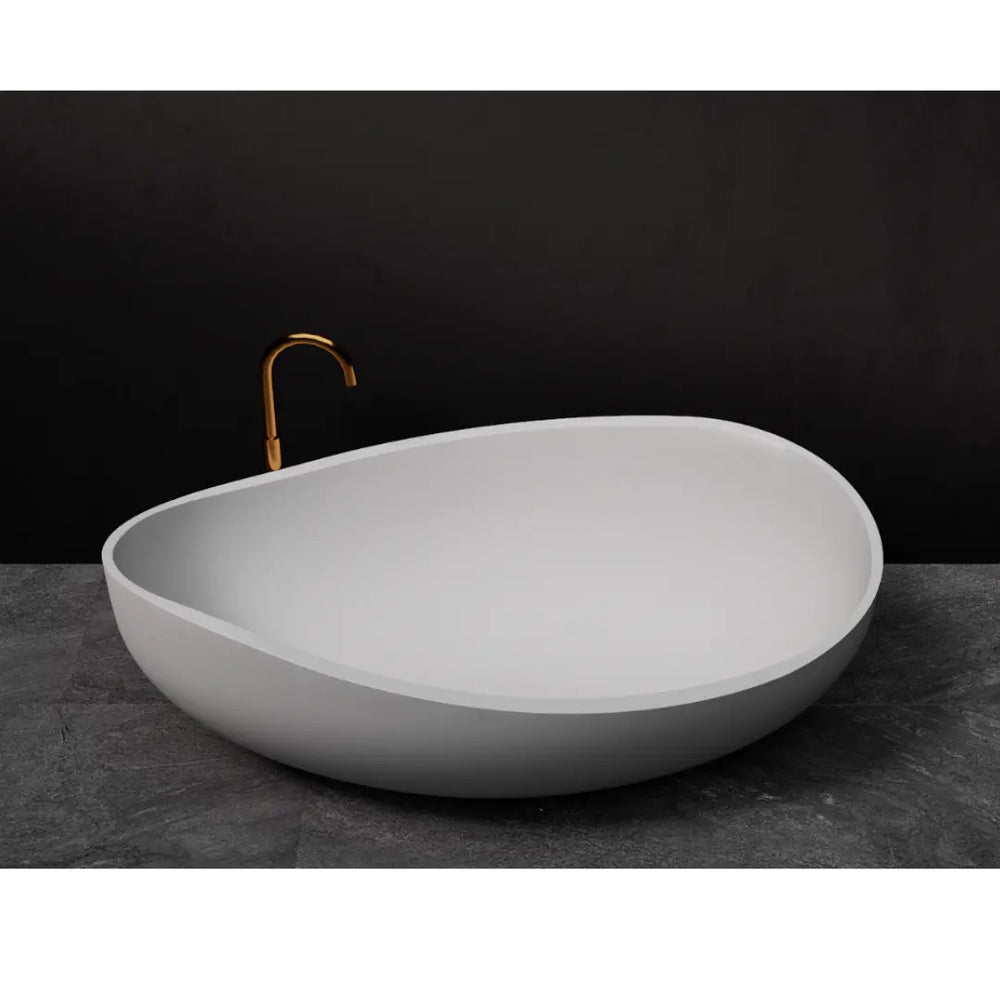 Onda Freestanding Cast Stone Bathtub 1800mm - various finishes PIETRA BIANCA