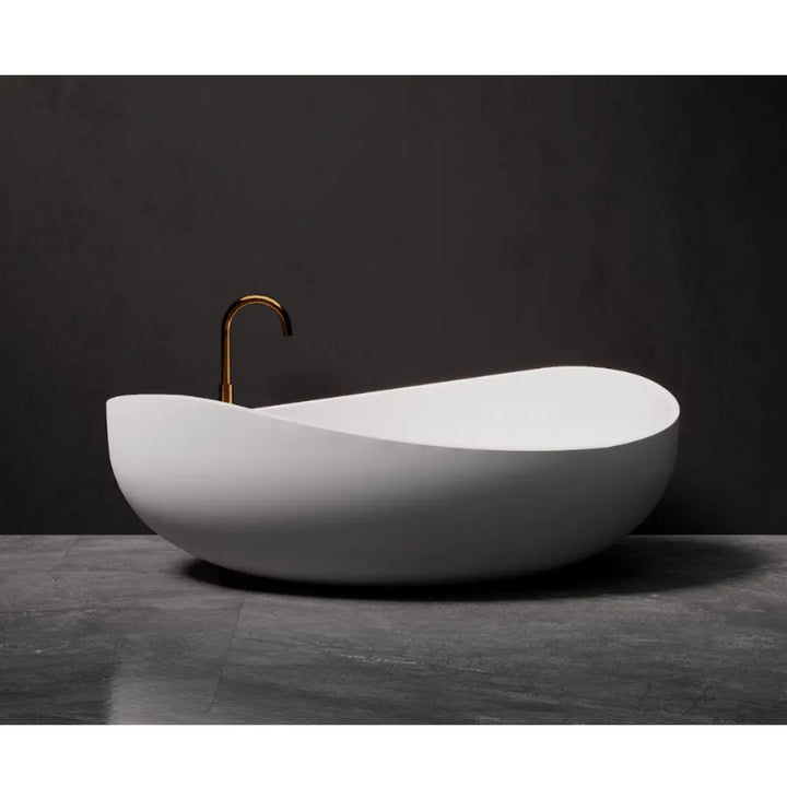 Onda Freestanding Cast Stone Bathtub 1800mm - various finishes PIETRA BIANCA