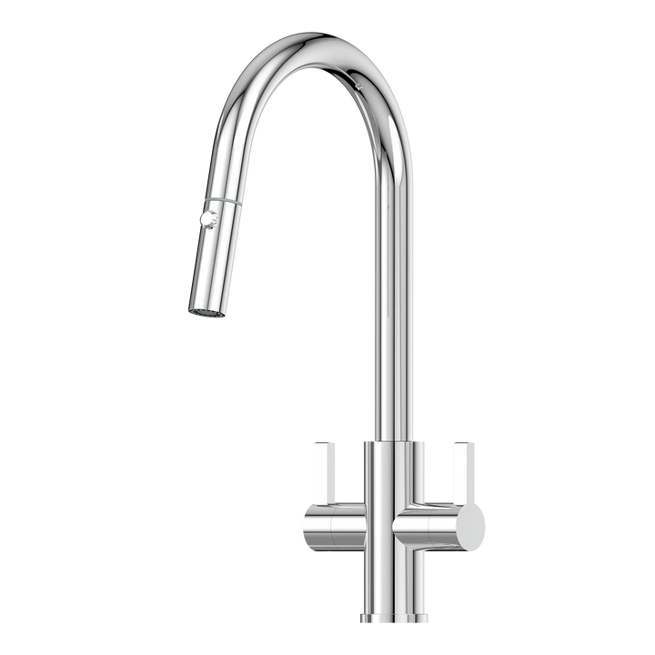 XSSENCE Alfresco 316SS Twin Handle Sink Mixer with Pull Out Spray XpressFit by Suprema
