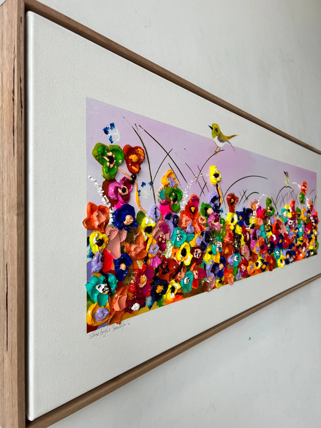 "Shine Bright Beautiful" 120cm x 45cm, Mixed media, Tasmanian Oak frame Collie Crawford