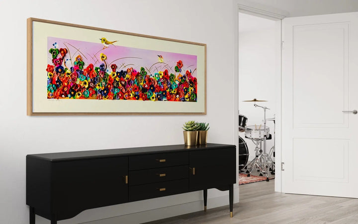 "Shine Bright Beautiful" 120cm x 45cm, Mixed media, Tasmanian Oak frame Collie Crawford
