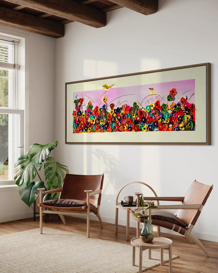 "Shine Bright Beautiful" 120cm x 45cm, Mixed media, Tasmanian Oak frame Collie Crawford
