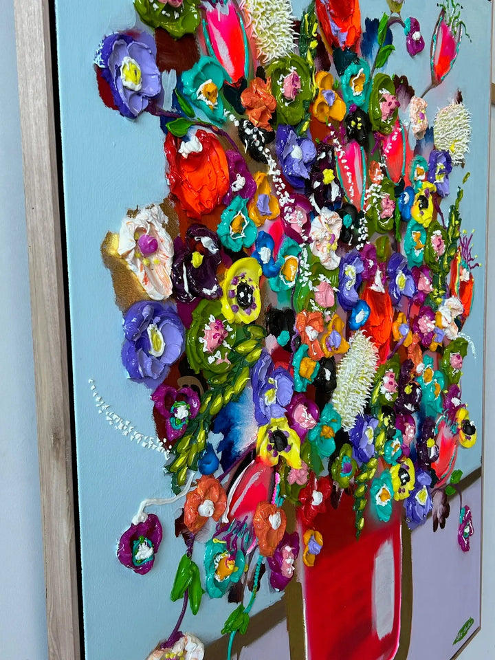 "Seven Sisters" 145 cm x 120 cm, Mixed media, Tasmanian Oak frame Collie Crawford