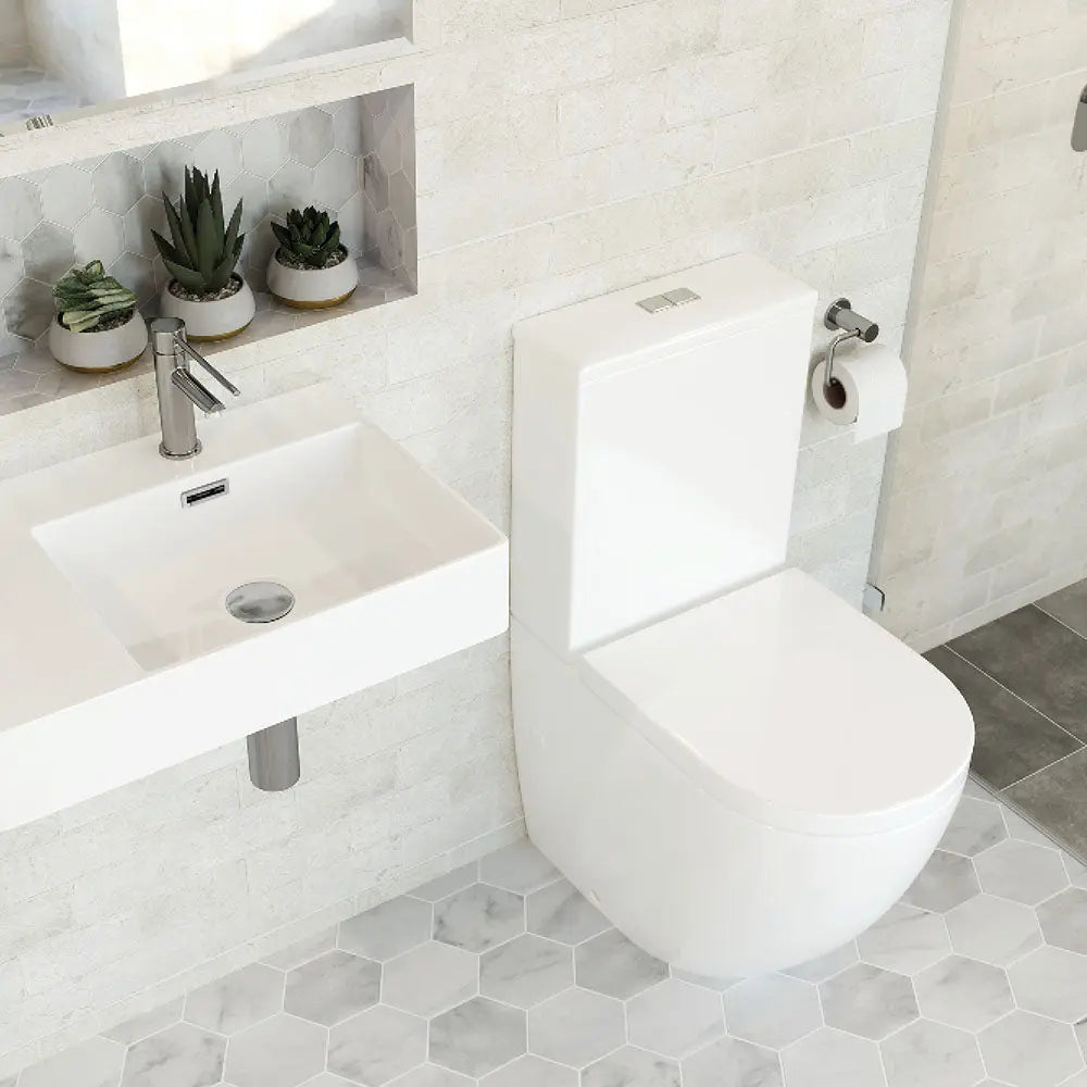 ALIX Back-to-Wall Extra Height Suite, Gloss White (Geberit or R&amp;T flush systems) Fienza