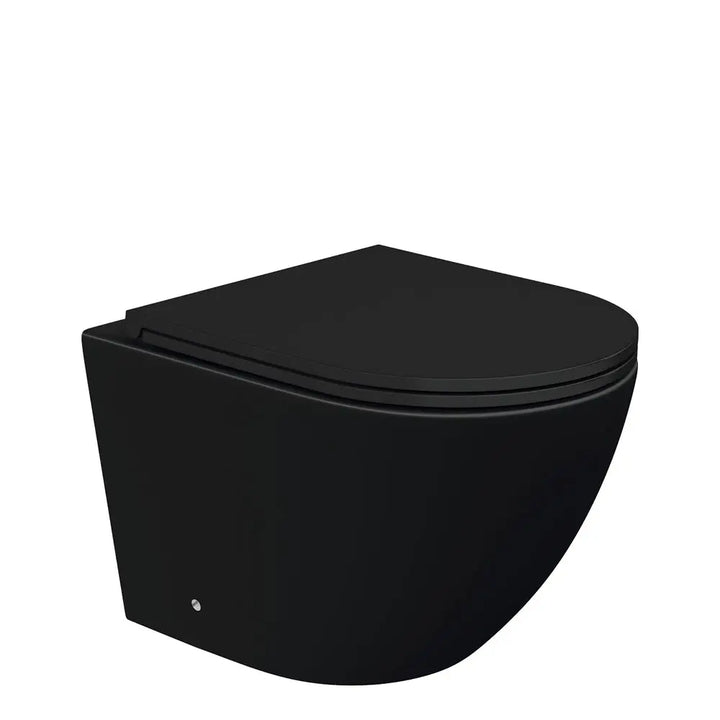 KOKO Matte Black Tornado Wall-Hung pan &amp; seat Fienza