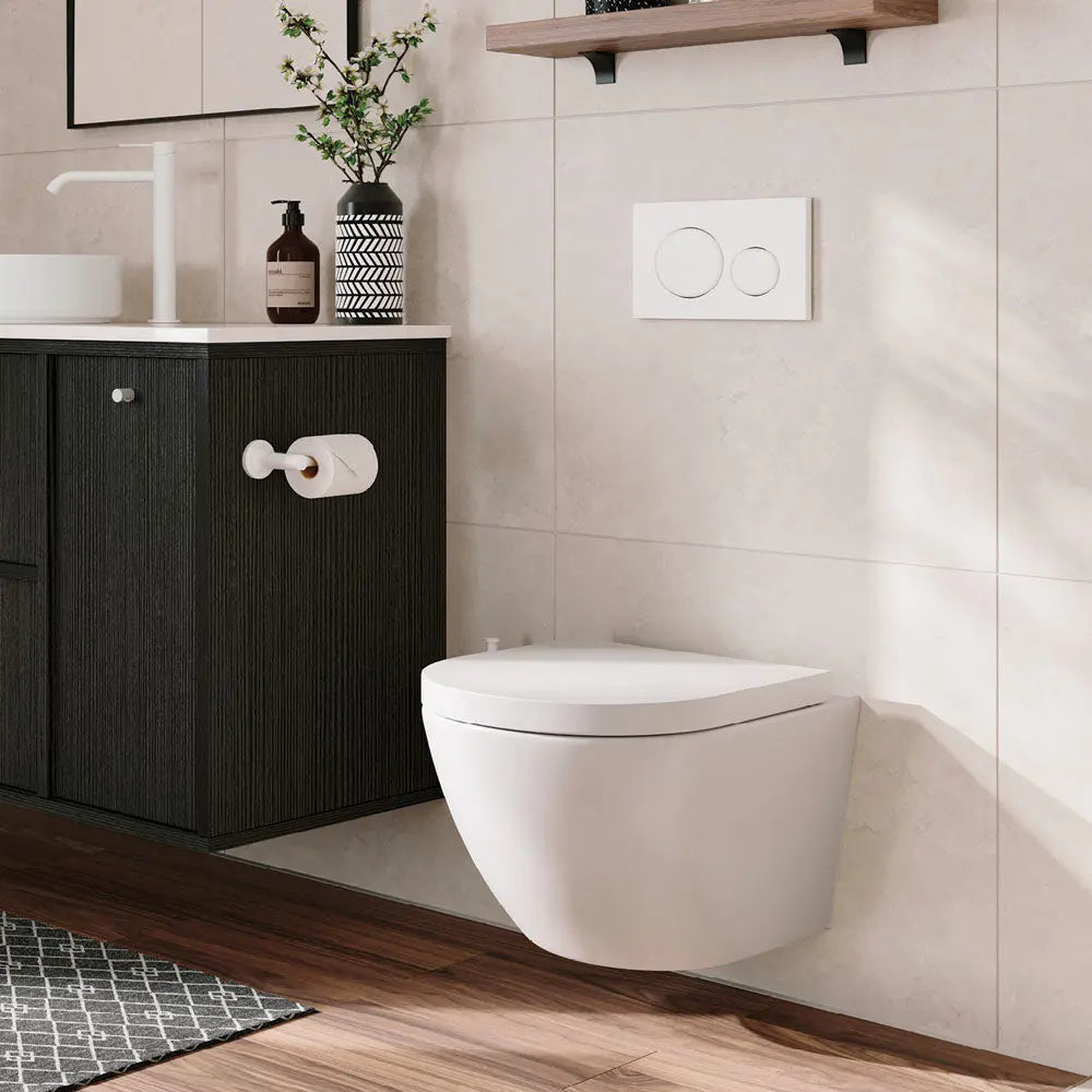 KOKO Gloss White Tornado Wall-Hung pan & seat Fienza