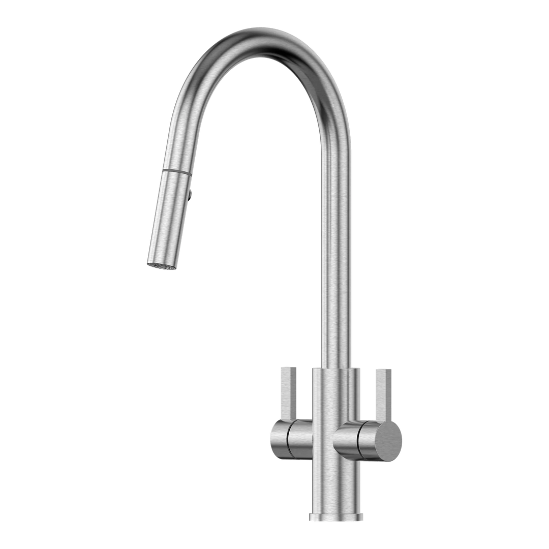 XSSENCE Alfresco 316SS Twin Handle Sink Mixer with Pull Out Spray XpressFit by Suprema