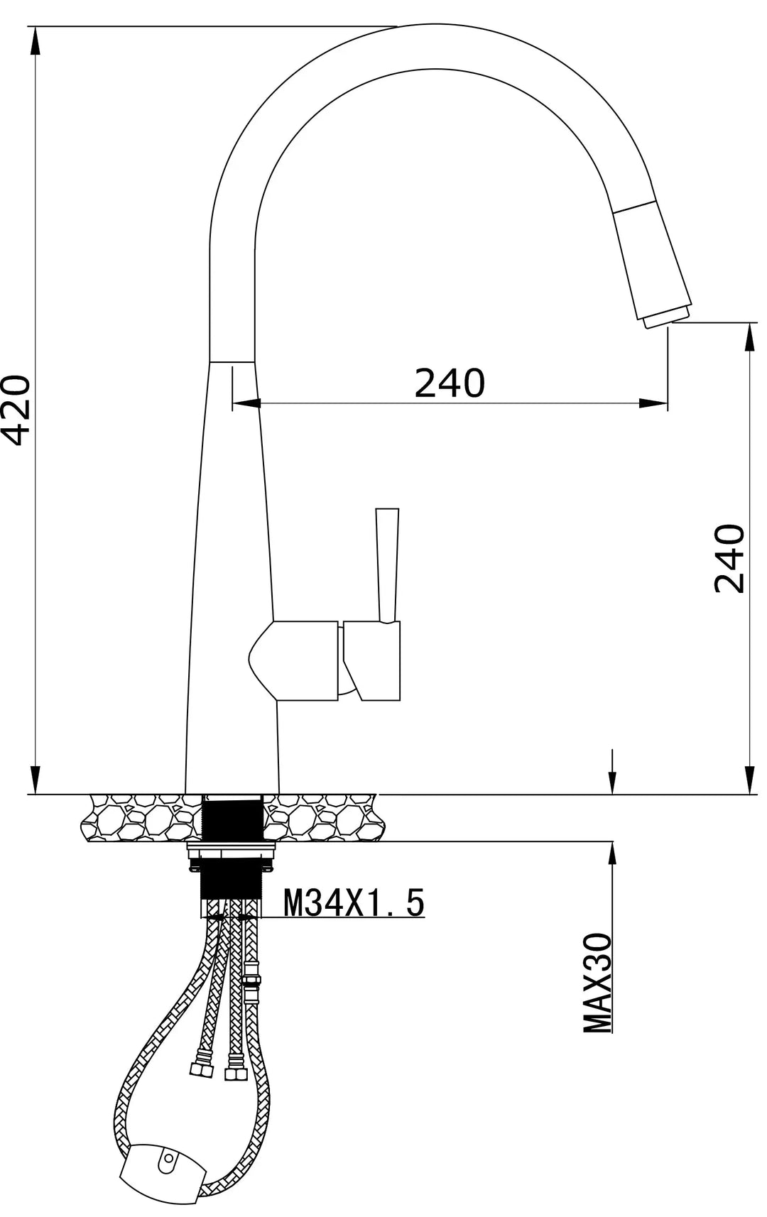 Kasper Pull-Out Kitchen Mixer Modern National