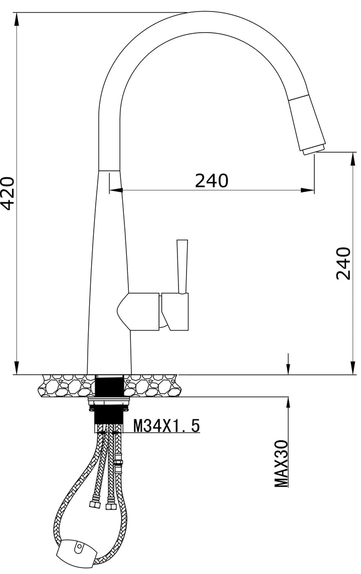 Kasper Pull-Out Kitchen Mixer Modern National