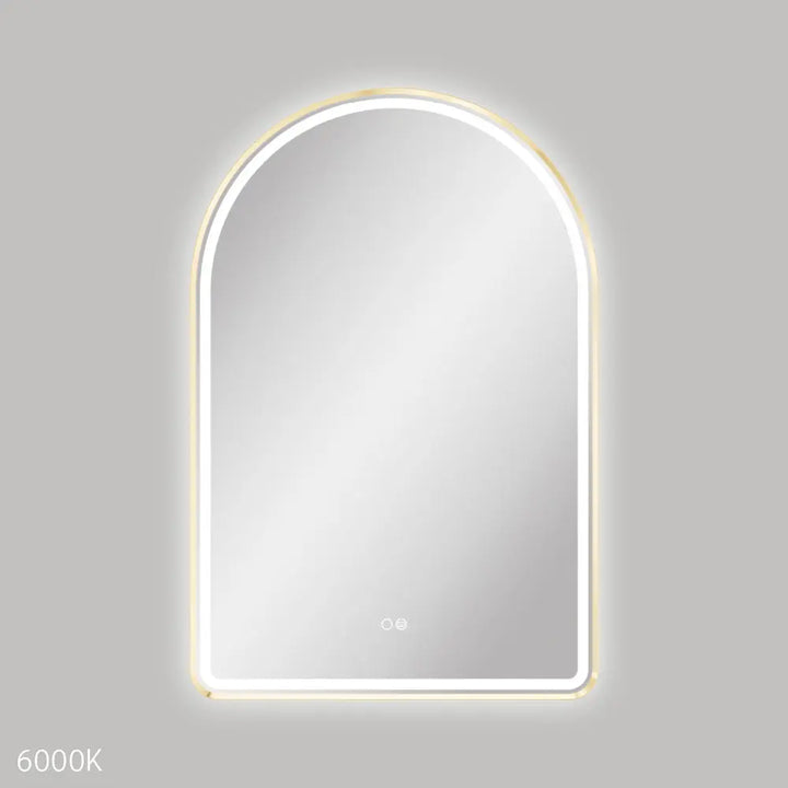 Valentina LED Urban Brass Framed Mirror, 600 x 900mm Fienza
