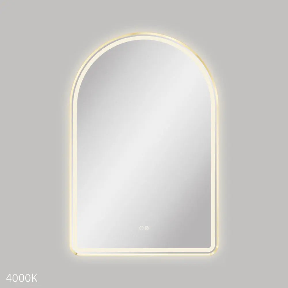 Valentina LED Urban Brass Framed Mirror, 600 x 900mm Fienza