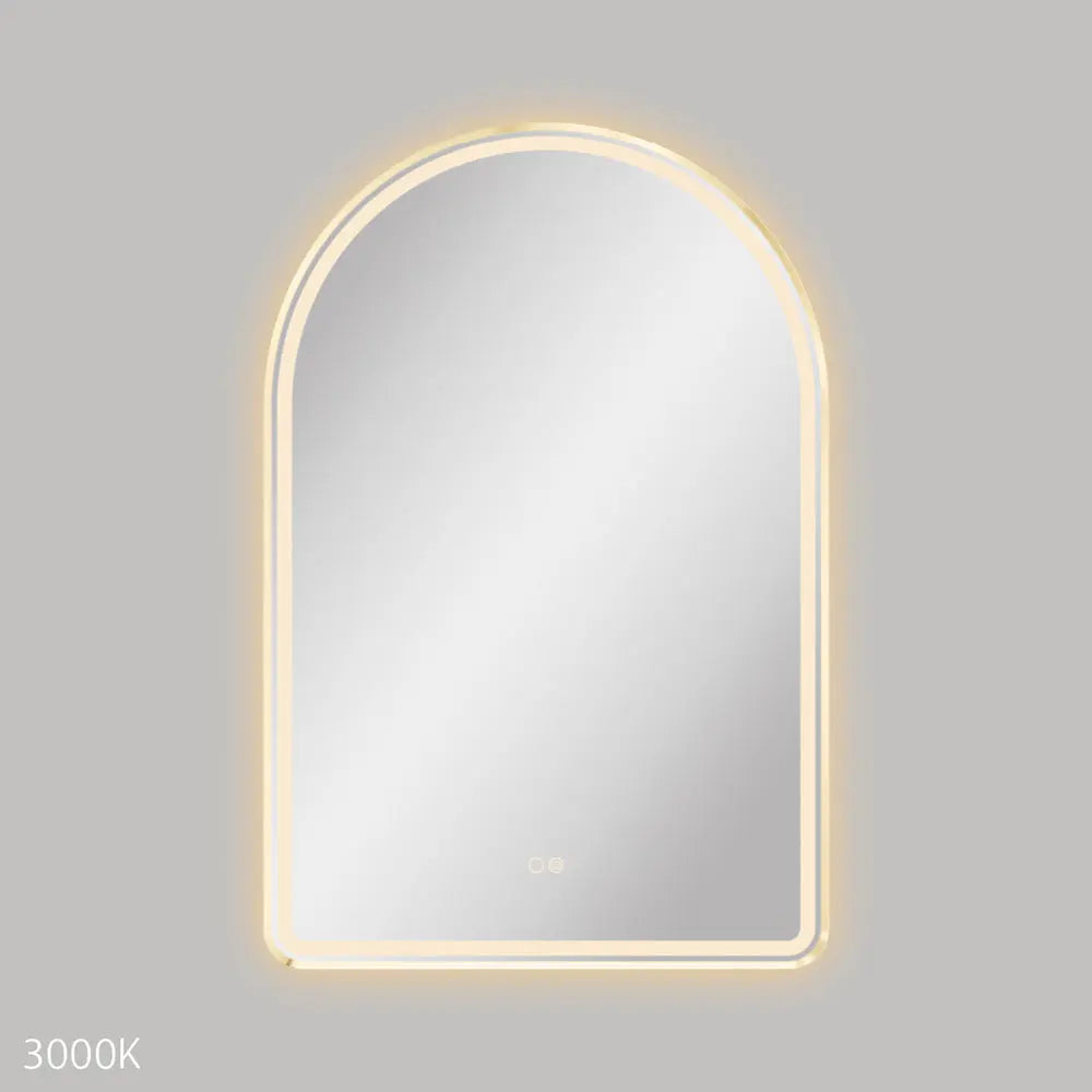 Valentina LED Urban Brass Framed Mirror, 600 x 900mm Fienza