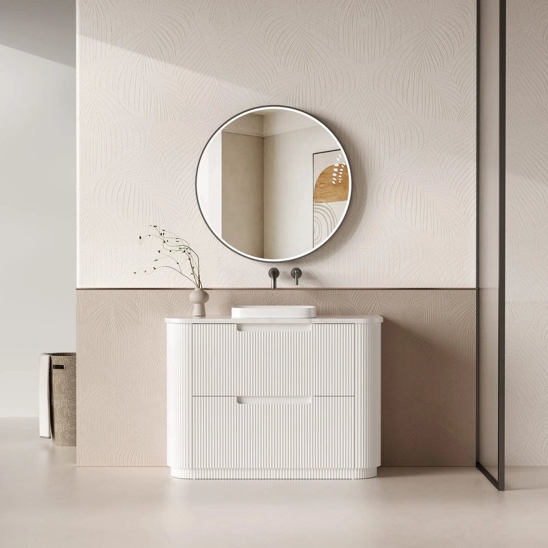 Curva Freestanding Fluted Curved Vanity with Stone Top Alex Group Aus