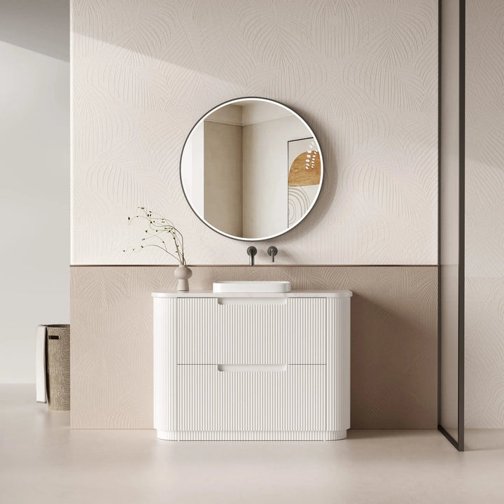 Curva Freestanding Fluted Curved Vanity with Stone Top Alex Group Aus