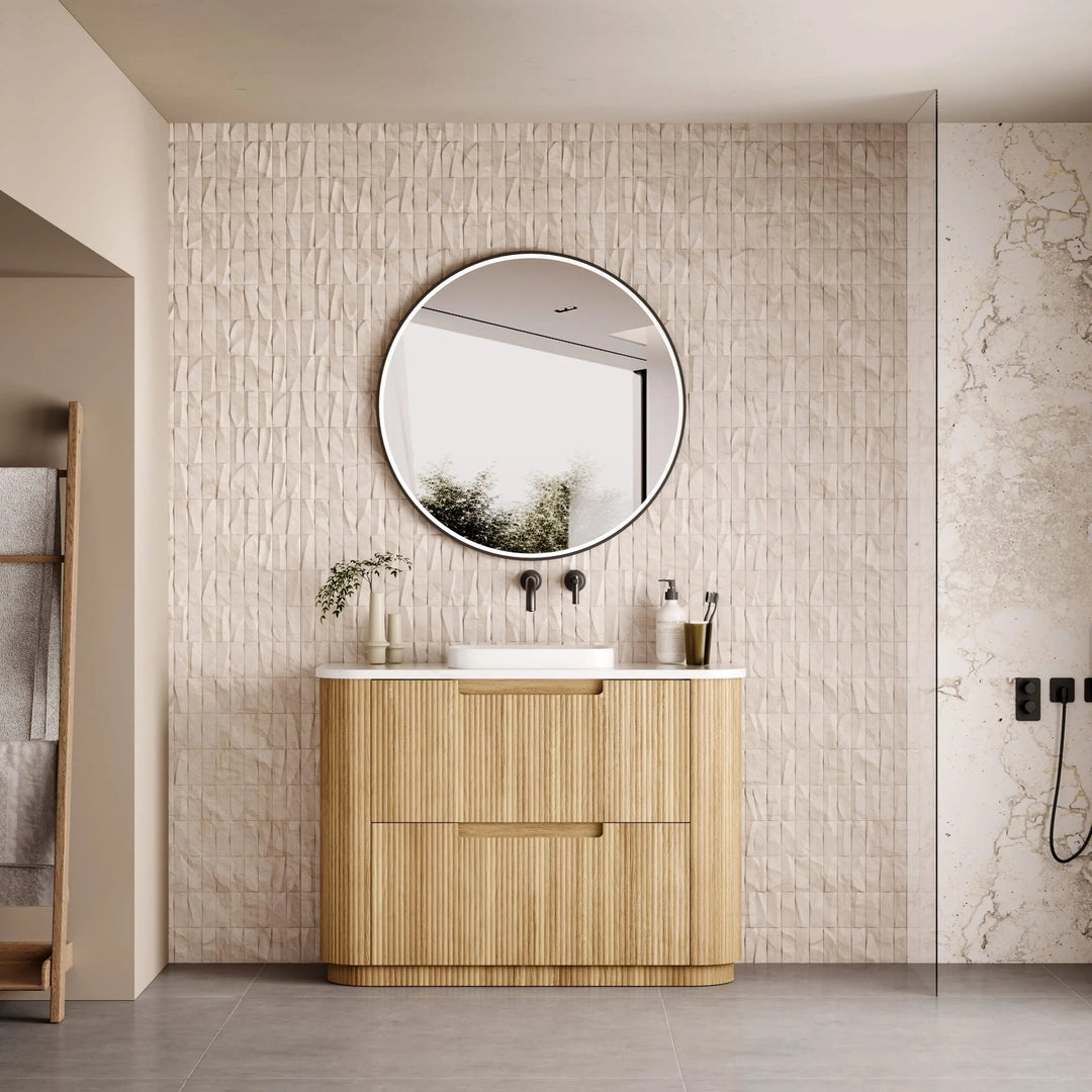 Varcelli Freestanding Fluted Curved Vanity with Stone Top Alex Group Aus