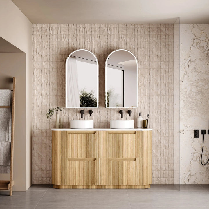 Varcelli Freestanding Fluted Curved Vanity with Stone Top Alex Group Aus