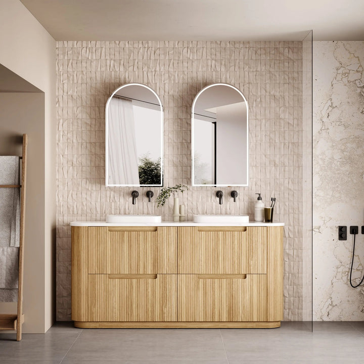 Varcelli Freestanding Fluted Curved Vanity with Stone Top Alex Group Aus