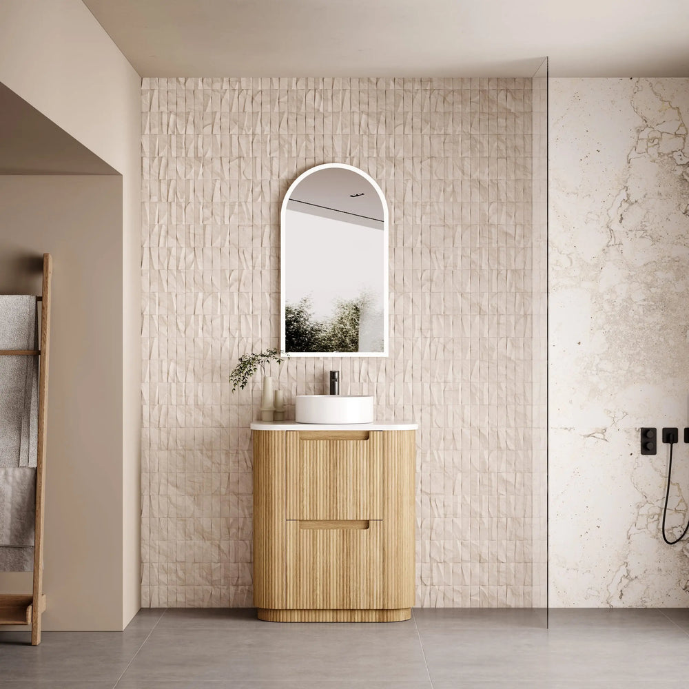 Varcelli Freestanding Fluted Curved Vanity with Stone Top Alex Group Aus