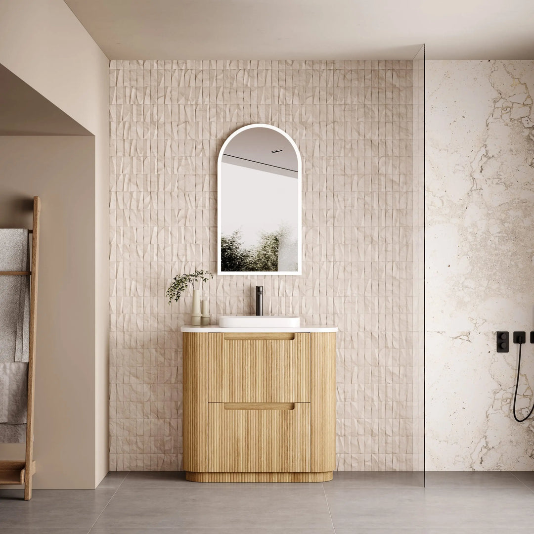 Varcelli Freestanding Fluted Curved Vanity with Stone Top Alex Group Aus