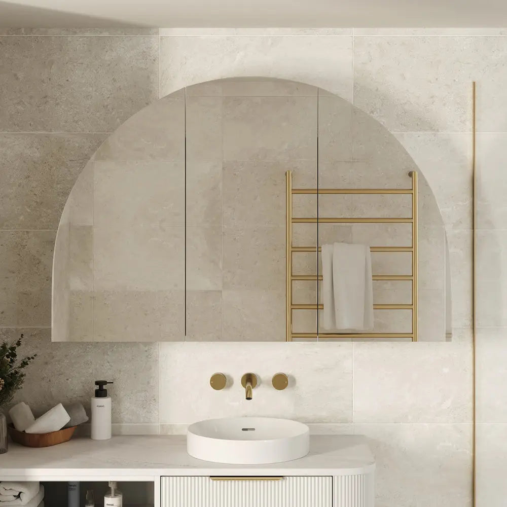 Marlowe Arch Mirror Cabinet, 400, 600mm, 900mm & 1200mm, various finishes Fienza