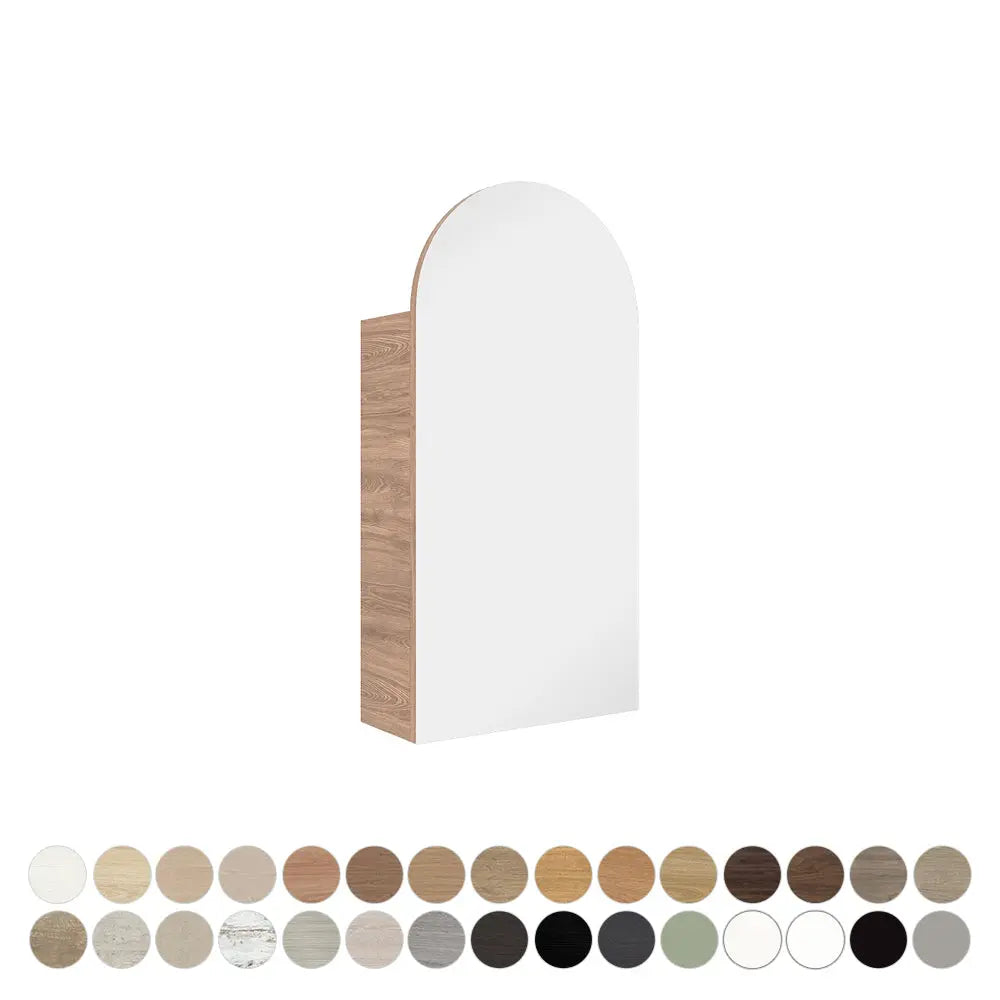 Marlowe Arch Mirror Cabinet, 400, 600mm, 900mm & 1200mm, various finishes Fienza