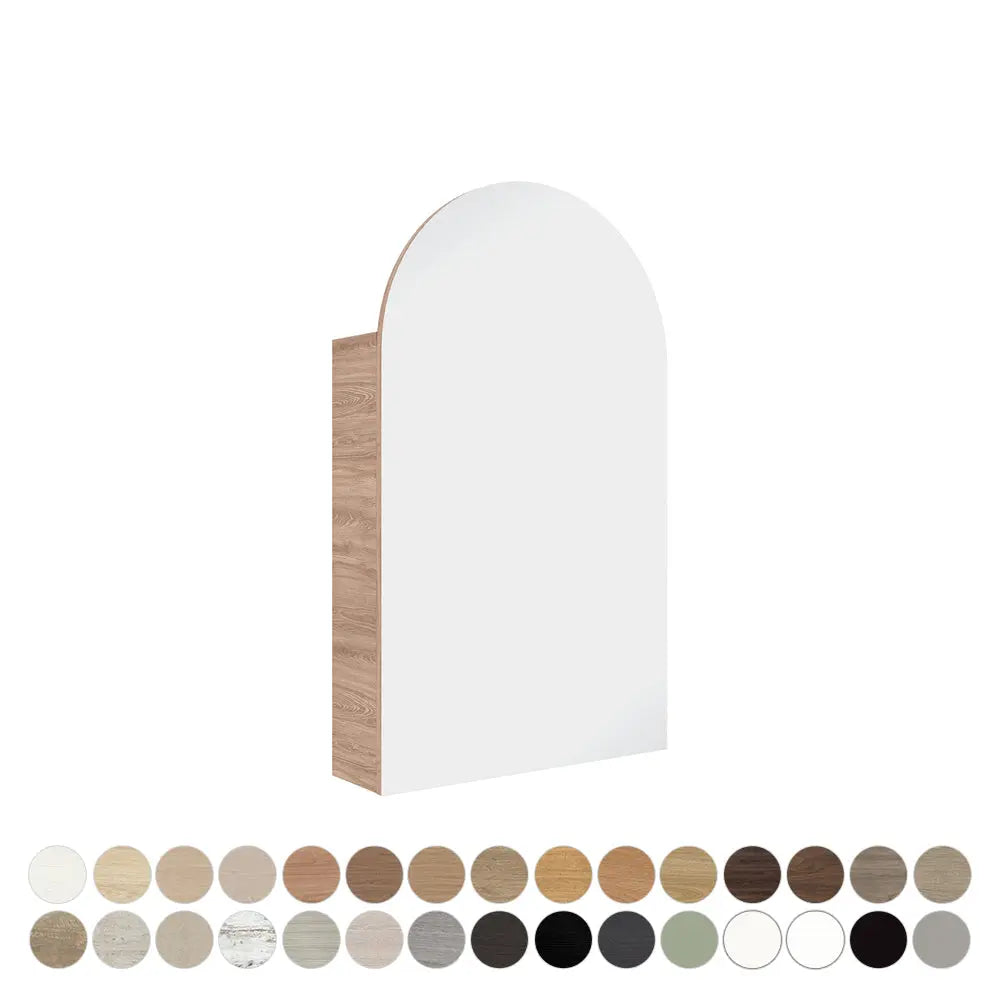 Marlowe Arch Mirror Cabinet, 400, 600mm, 900mm &amp; 1200mm, various finishes Fienza