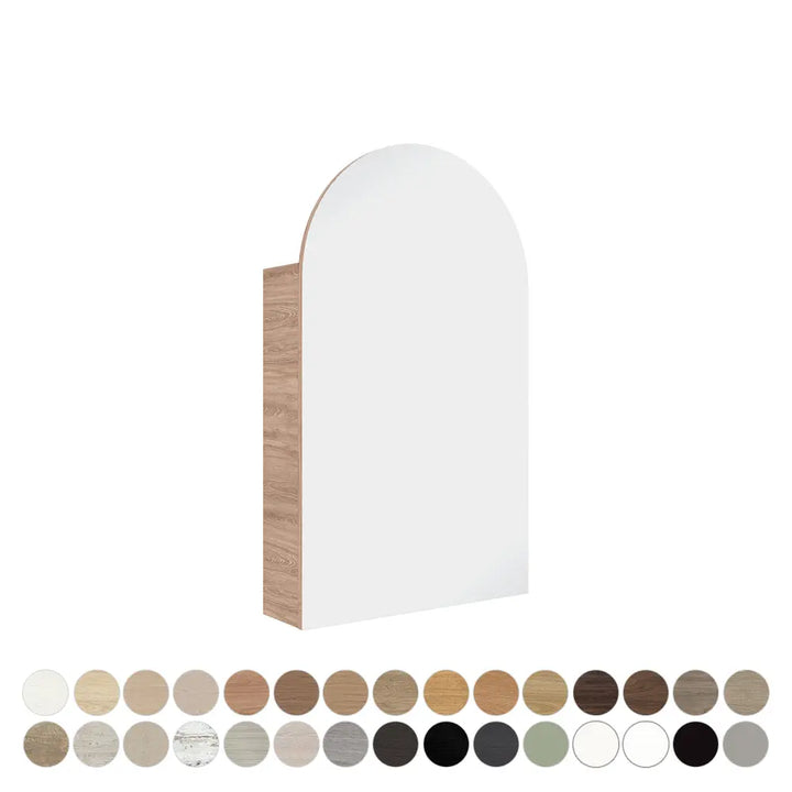 Marlowe Arch Mirror Cabinet, 400, 600mm, 900mm &amp; 1200mm, various finishes Fienza