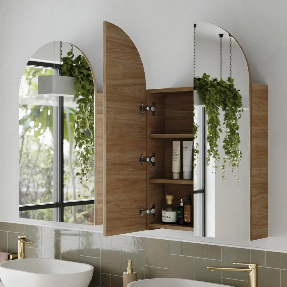 Marlowe Arch Mirror Cabinet, 400, 600mm, 900mm &amp; 1200mm, various finishes Fienza