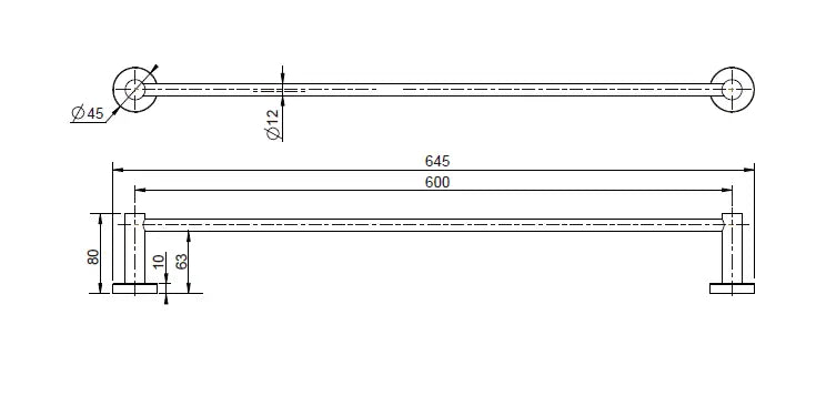 Mirage Single Towel Rail Modern National