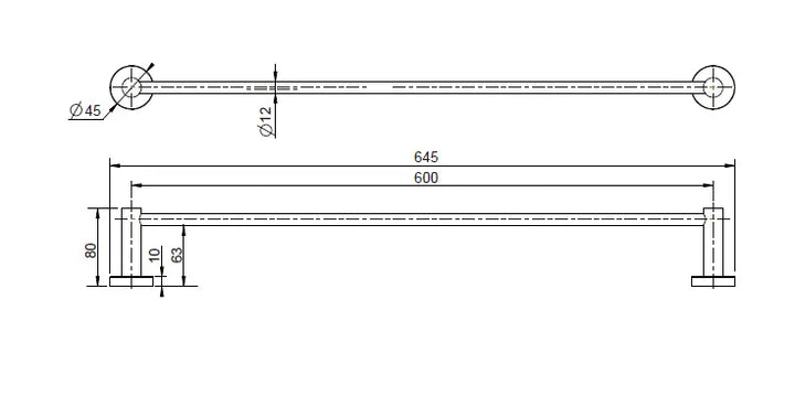 Mirage Single Towel Rail Modern National