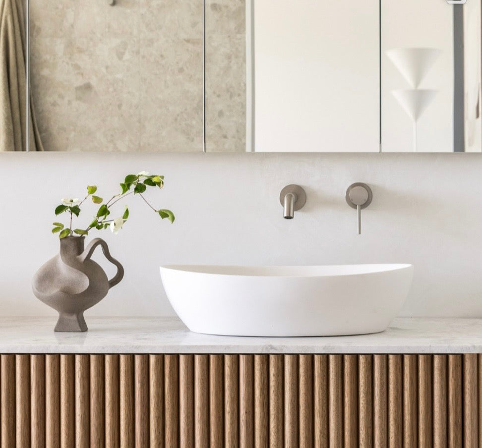 Mila Above Counter Stone Basin - various finishes - ON DISPLAY PIETRA BIANCA