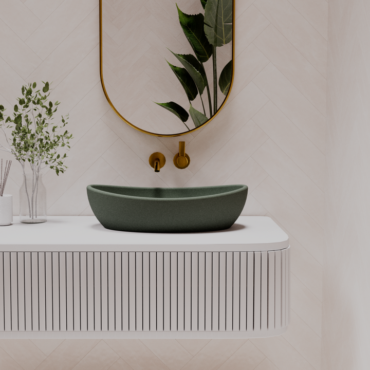 Mila Above Counter Stone Basin - various finishes - ON DISPLAY PIETRA BIANCA