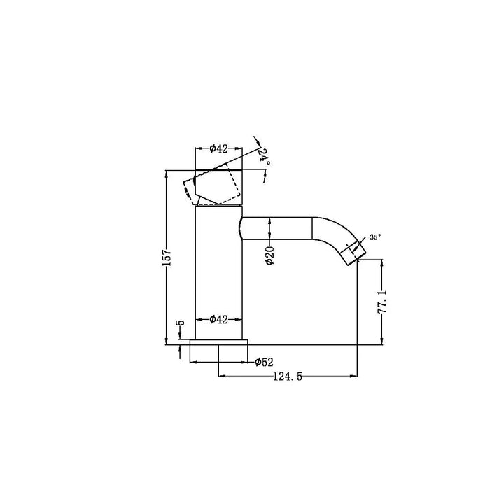 ZEN SS316L BASIN MIXER HANDLESS - Various Finishes Nero tapware