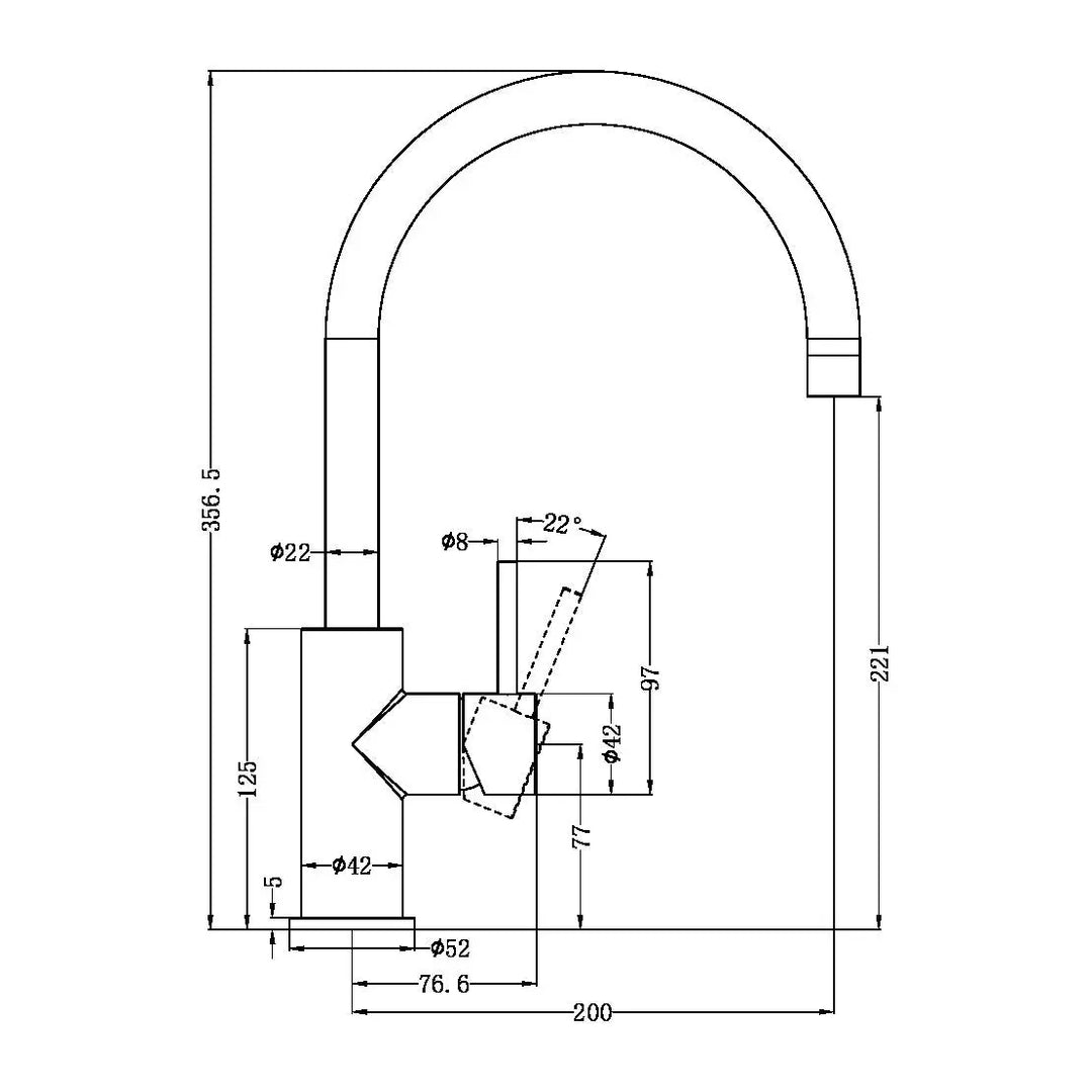 ZEN SS316L KITCHEN MIXER - Various Finishes Nero tapware