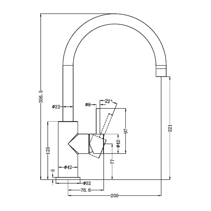 ZEN SS316L KITCHEN MIXER - Various Finishes Nero tapware