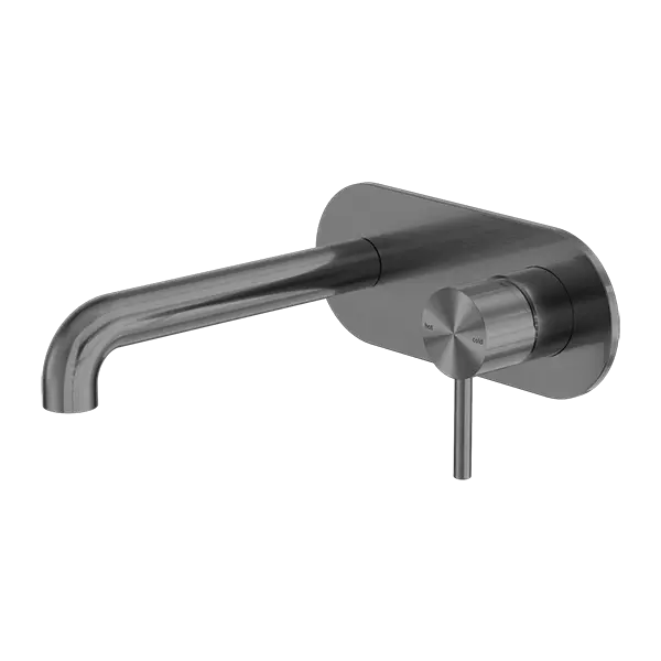 ZEN SS316L WALL BASIN/BATH MIXER 185/230MM SPOUT - Various Finishes Nero tapware