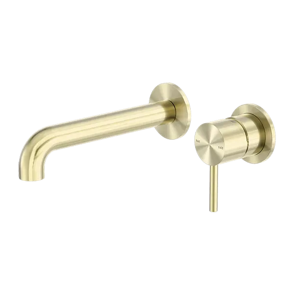 ZEN SS316L WALL BASIN/BATH MIXER SEPARATE BACK PLATE 185/230MM SPOUT - Various Finishes Nero tapware