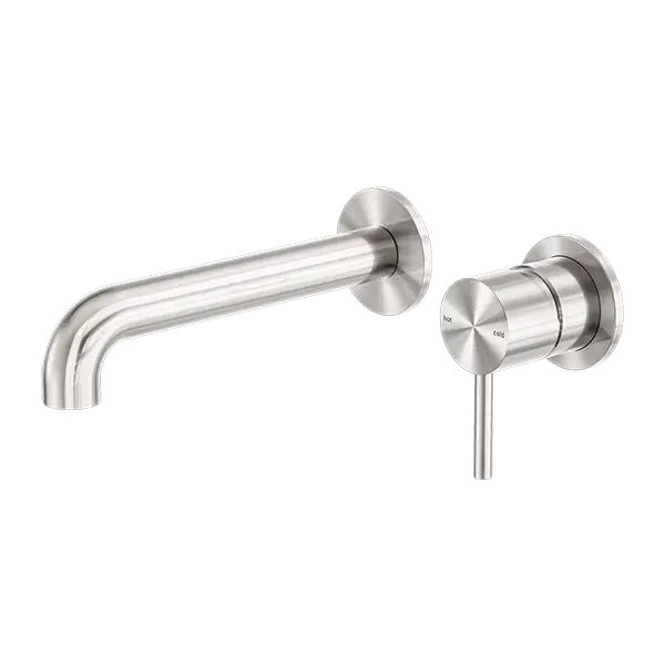 ZEN SS316L WALL BASIN/BATH MIXER SEPARATE BACK PLATE 185/230MM SPOUT - Various Finishes Nero tapware