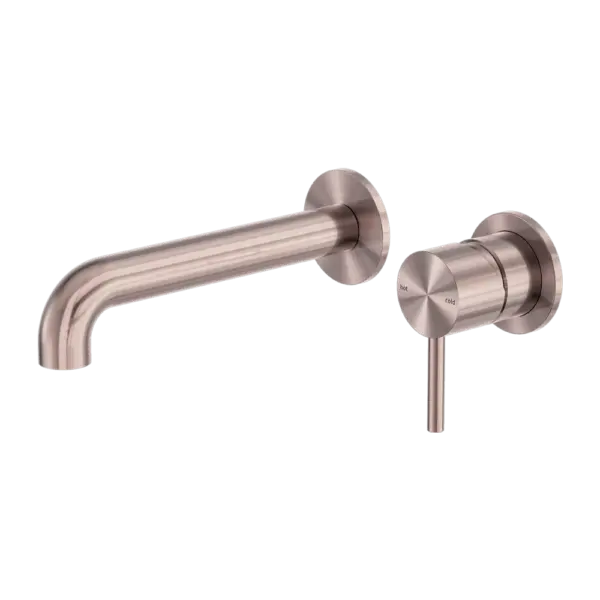ZEN SS316L WALL BASIN/BATH MIXER SEPARATE BACK PLATE 185/230MM SPOUT - Various Finishes Nero tapware